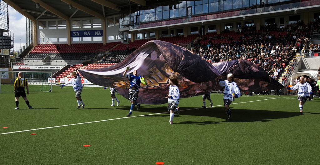 Sabaton - A fun day!  First we played football and had the almight  Mats Levén in our team as well as Tobbe Olsson from Leksands IF.